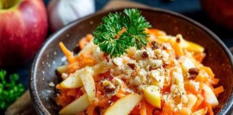 Salade croquante de chou-rave, carotte et pomme